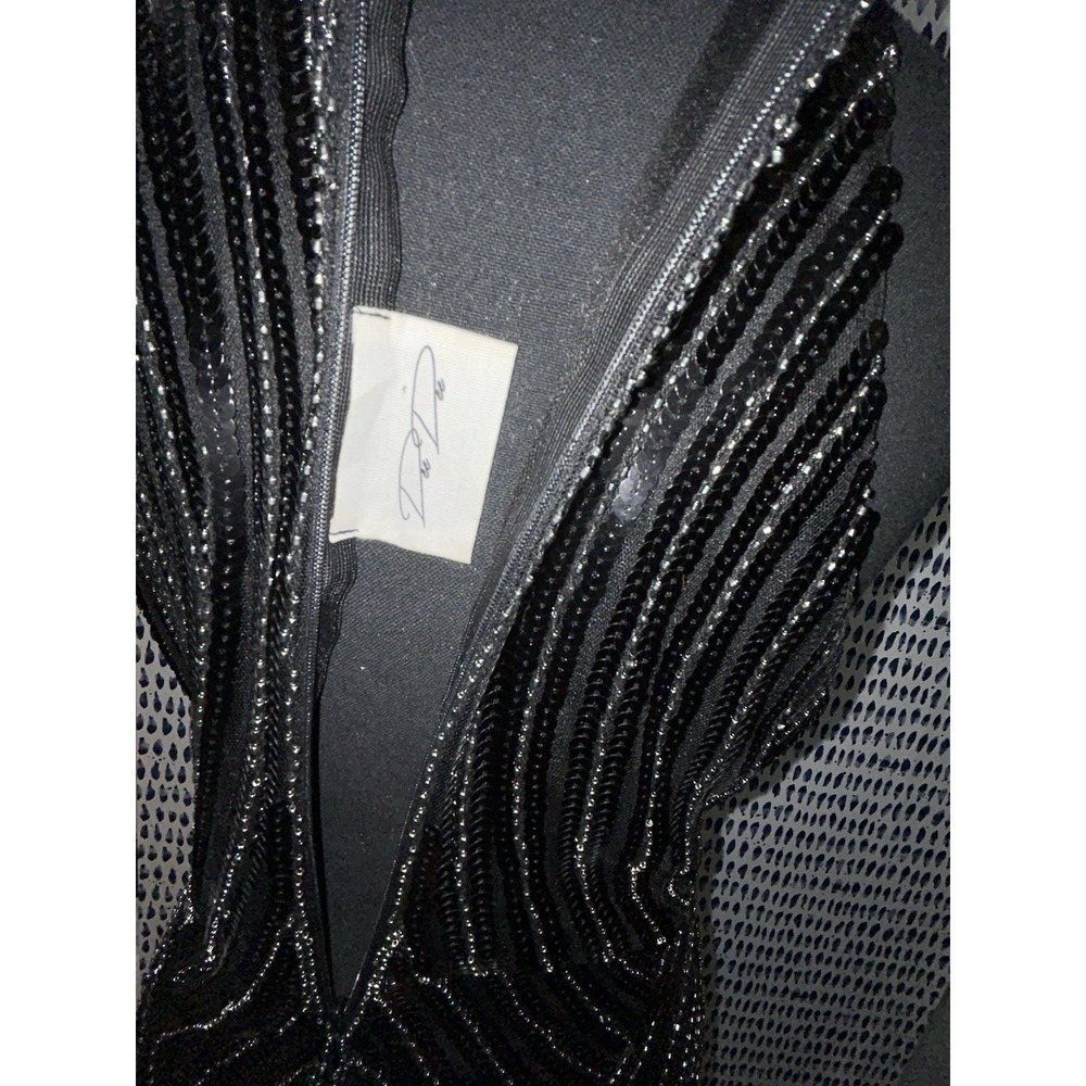 Womens Deedee Mini Dress Black Cocktail Dress Sequined‎ Embellished Size Small - Picture 4 of 7